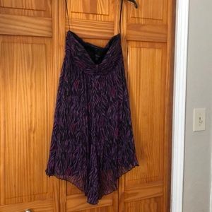 Purple strapless dress